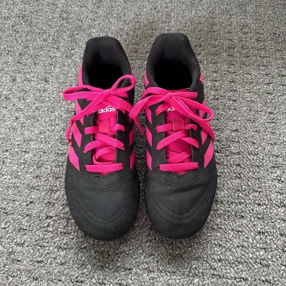 Kids Adidas Goletto VI Firm Ground Soccer Cleats, Black/Shocking Pink, Size US 1 - Picture 3 of 6